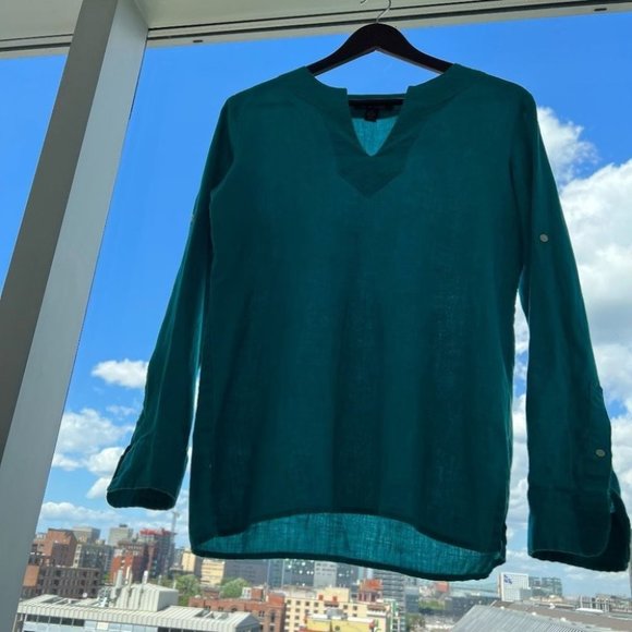 Lauren Ralph Lauren 100% linen long sleeve tunic top - Picture 5 of 7